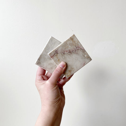 Vintage Marble Coasters, Set of 4