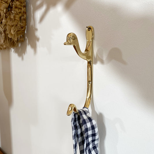 Vintage Brass Double Duck Hook