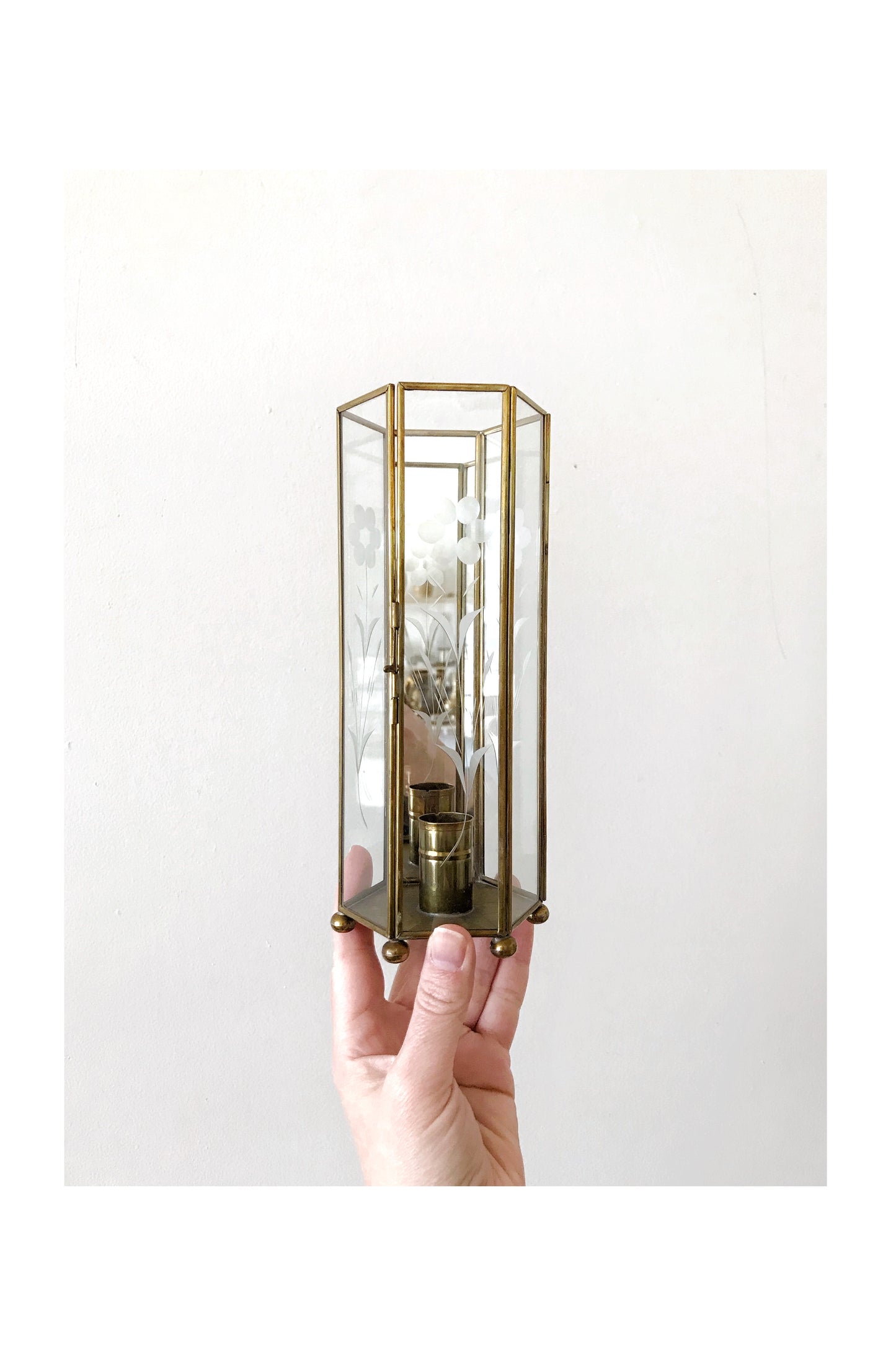Vintage Glass Candle Holder | Lantern