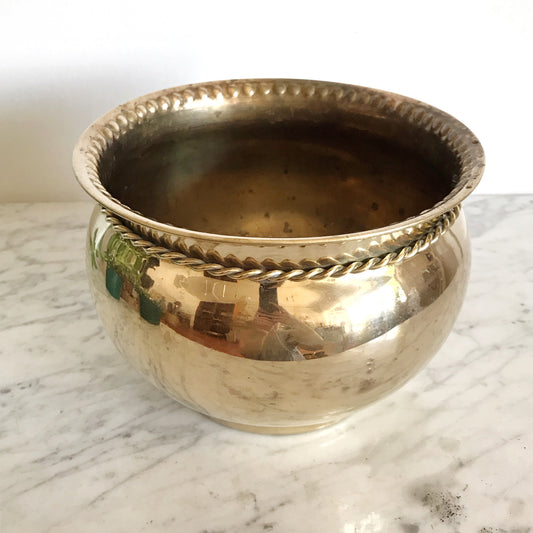 Large Vintage Brass Planter