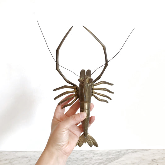 Large Vintage Brass Crayfish / Prawn