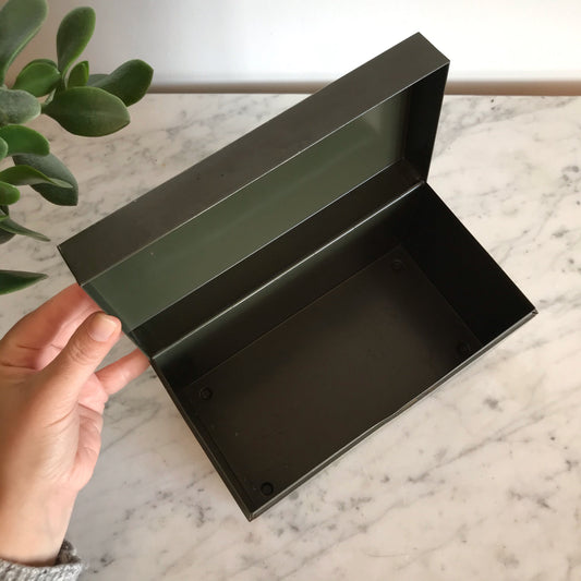 Vintage Green Metal Storage Box