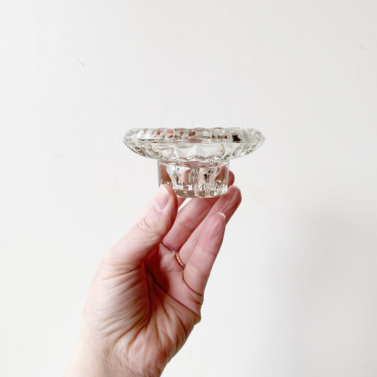 Vintage Crystal Candle Holder Pair