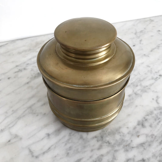 Vintage Brassy Canister with Lid