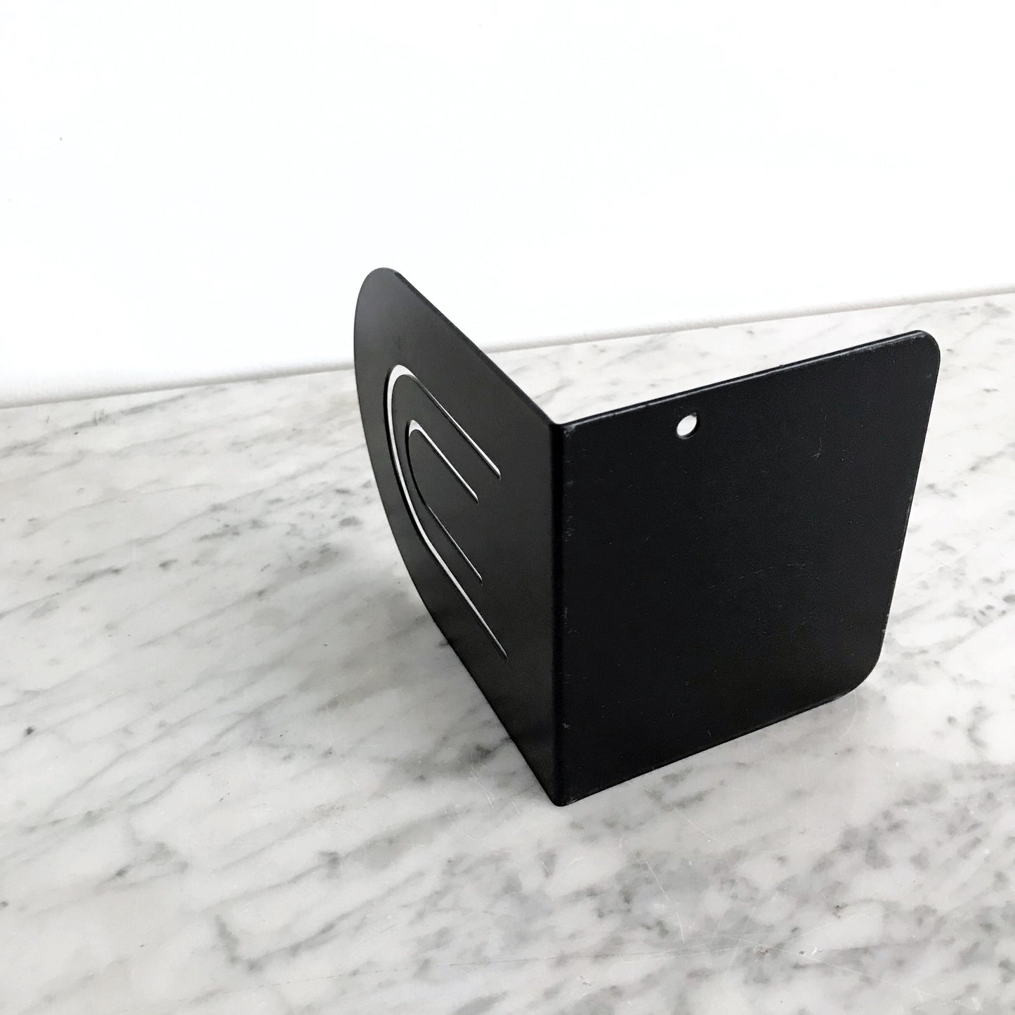 Large Vintage Black Metal Arc Bookend