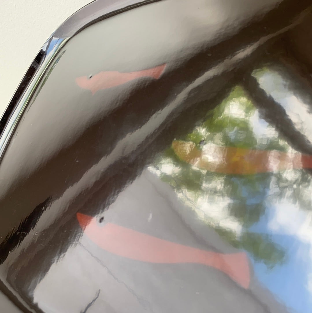 Vintage MCM Lacquered Tray with Fish