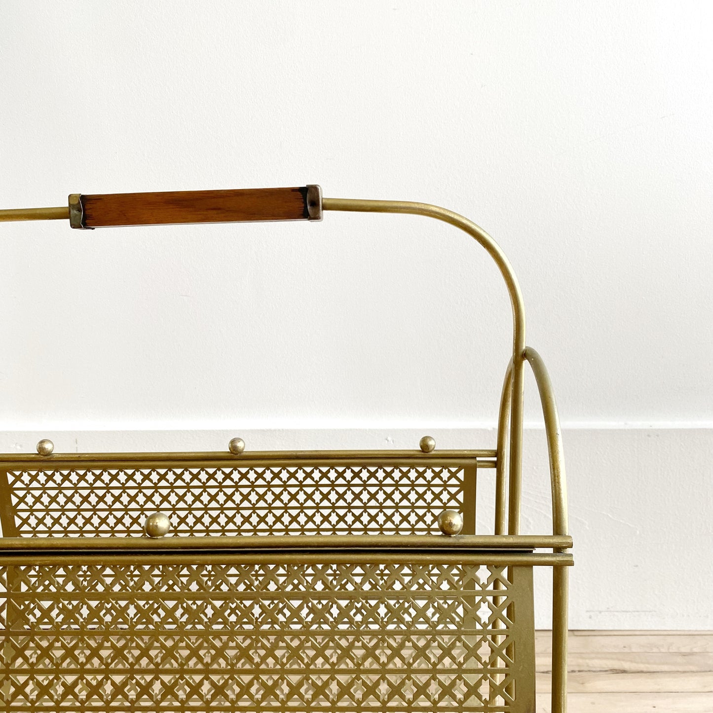 Vintage MCM Wire Mesh Magazine Holder