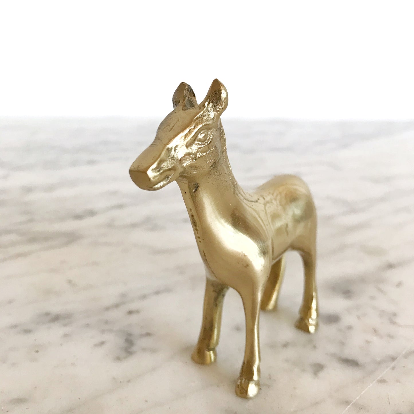 Small Vintage Brass Horse Figure, 3.5”
