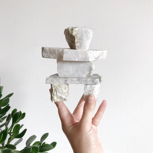 Granite Inukshuk Statue/Bookend, Canada