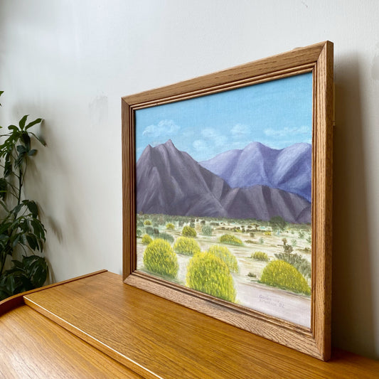 Vintage Original Mountain Landscape Painting