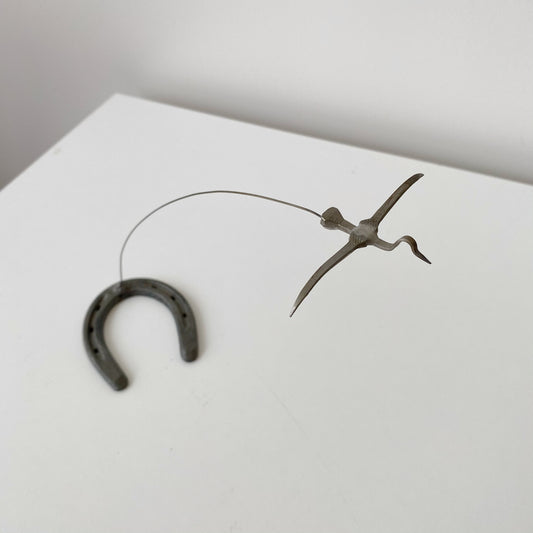 Vintage Bird on Wire Sculpture