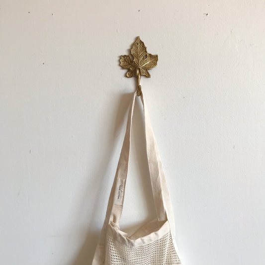 Found Brass Leaf Wall Hook