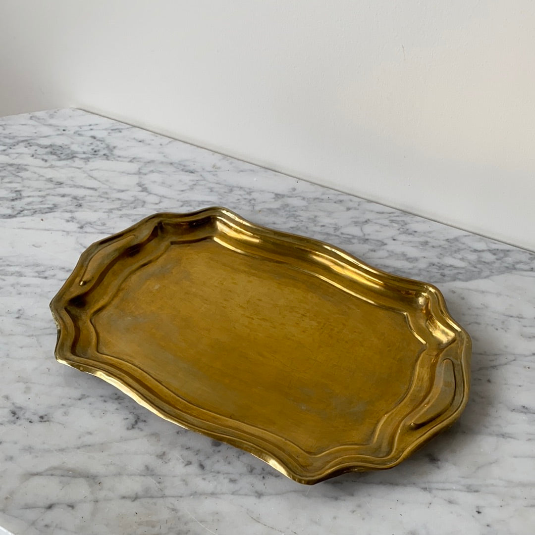 Vintage Brass Tray, 15"