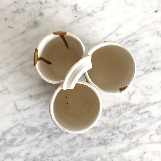 Triple Stoneware Serving Piece