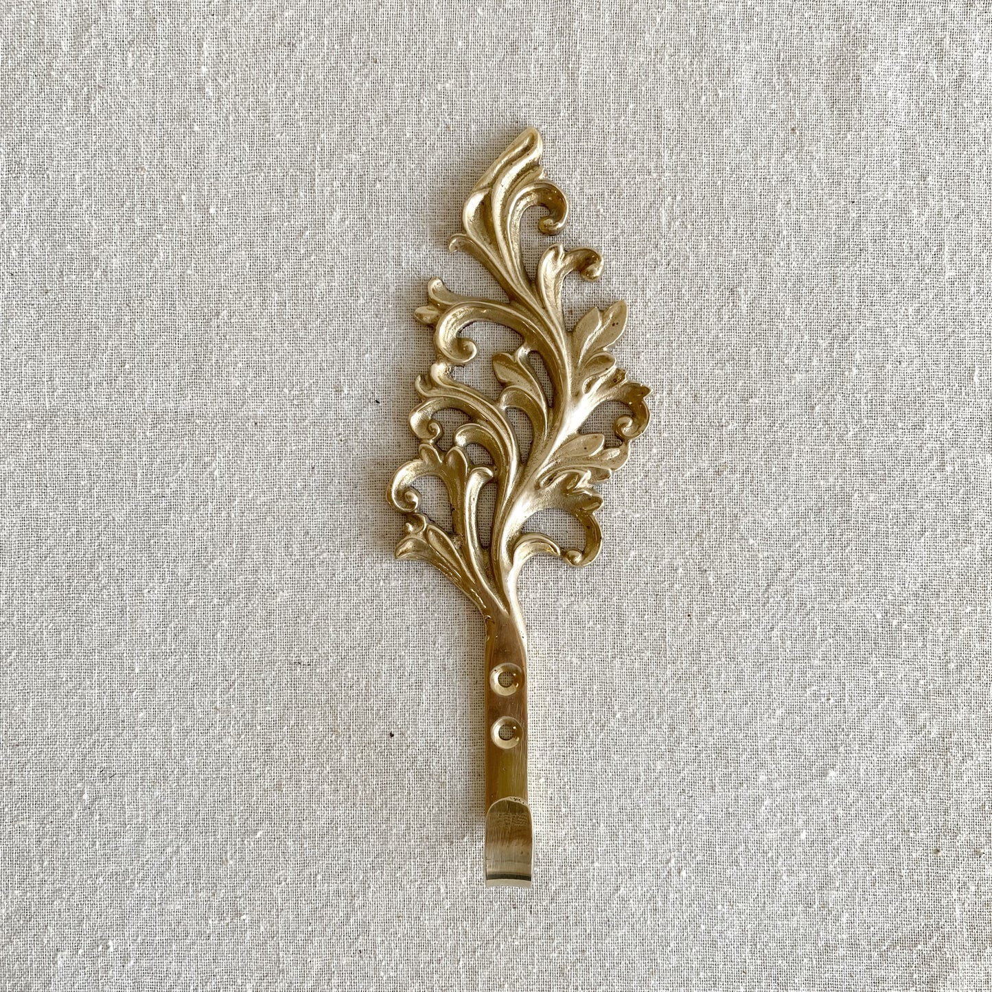 Vintage Leafy Solid Brass Hook