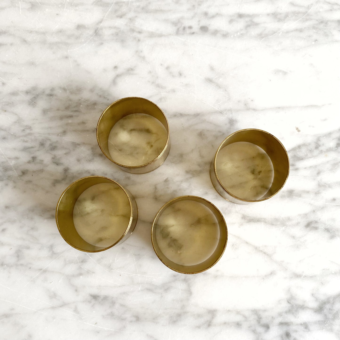 S/4 Vintage Brass Napkin Rings