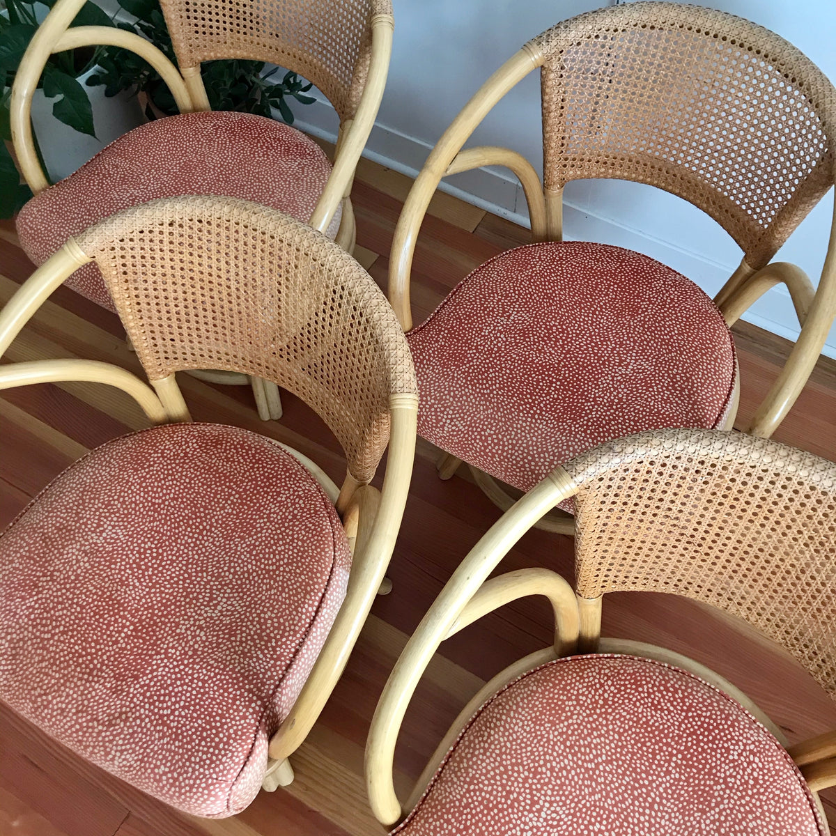 1960's Brown Jordan Rattan Dining Set, 5-pieces