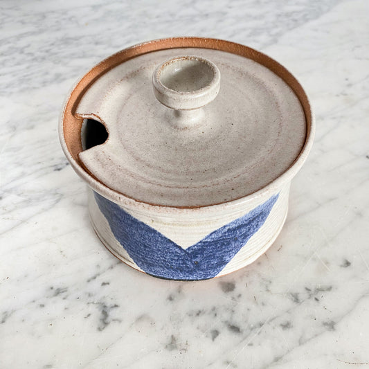 Ceramic Lidded Container w/ Spoon Slot