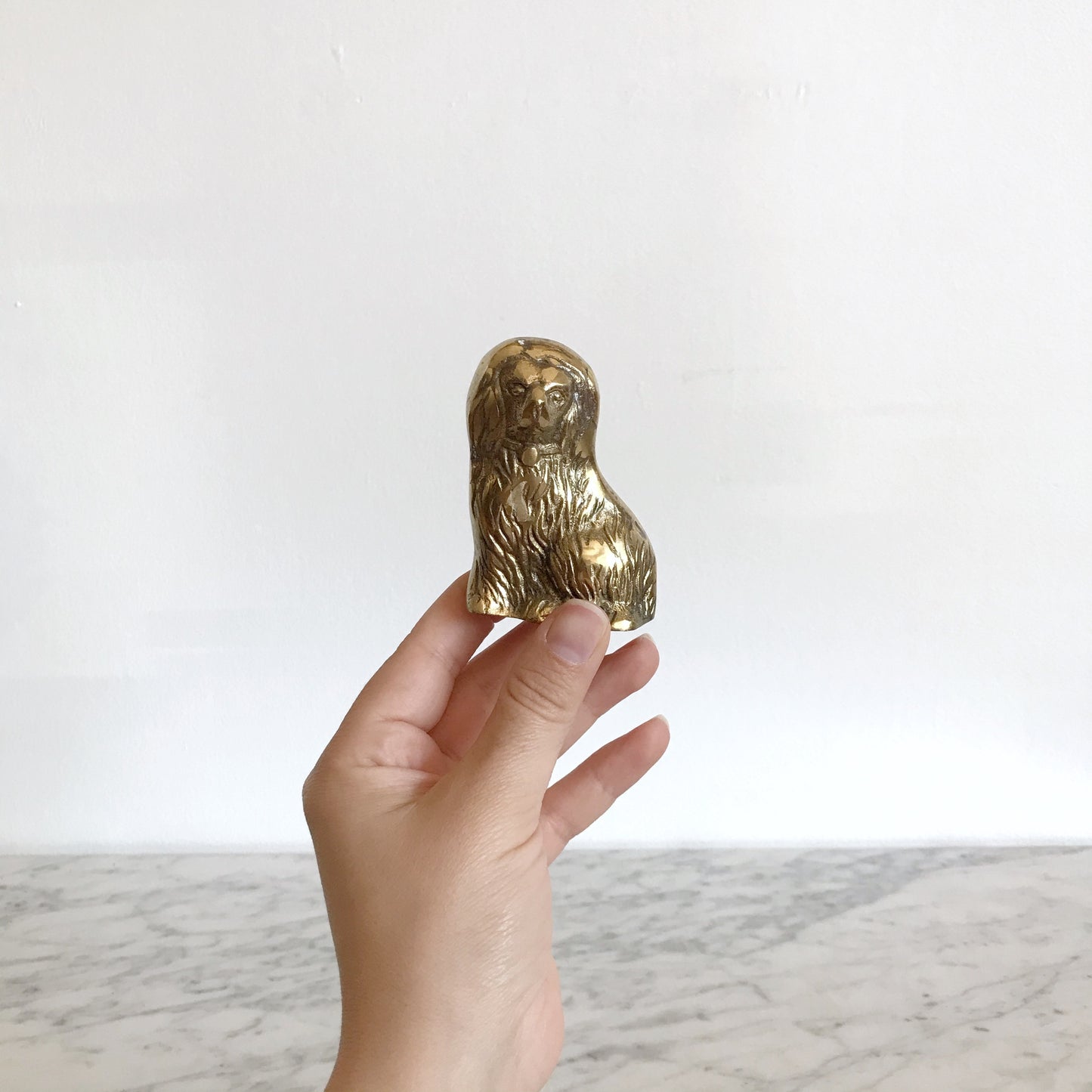 Vintage Brass Staffordshire Dog