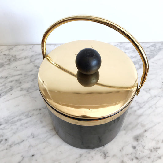 Vintage Black & Gold Ice Bucket