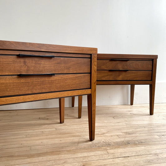 Pair of Vintage Lane Tuxedo Nightstands, Restored