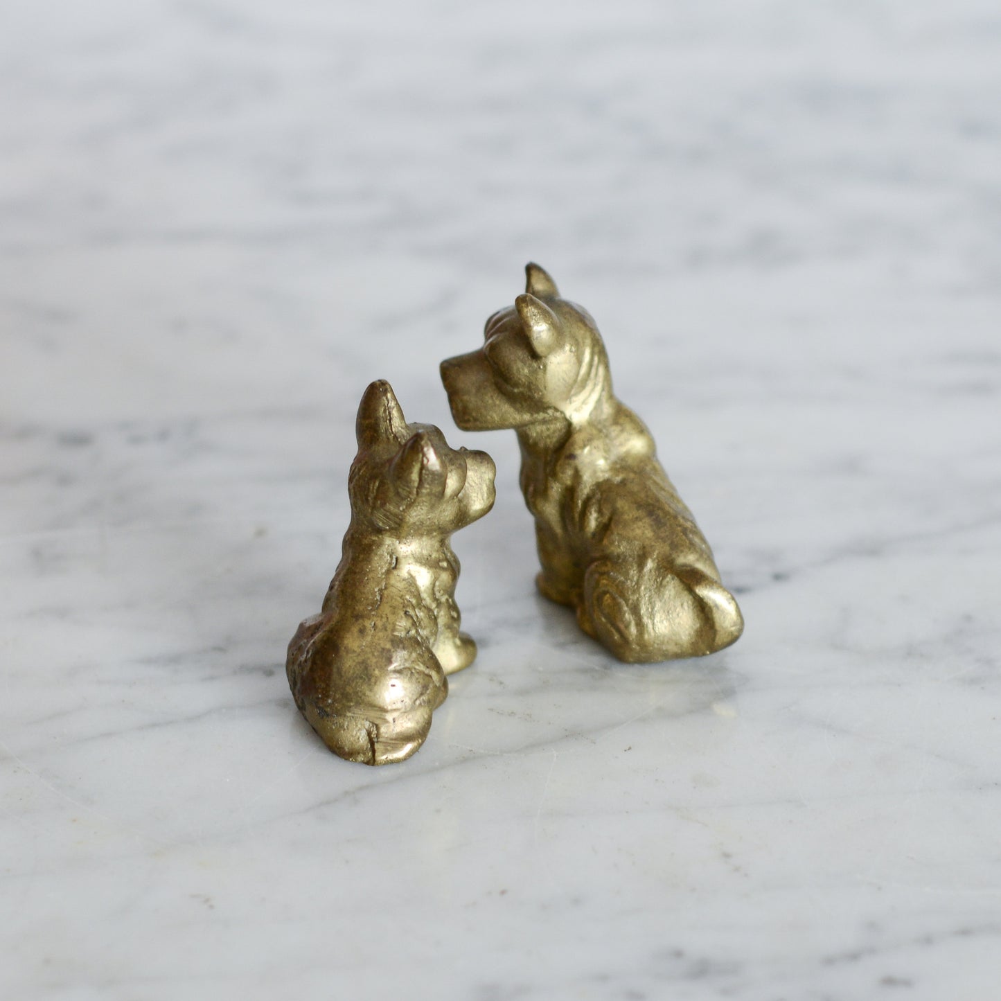 Pair of Vintage Brass Scotty Dogs