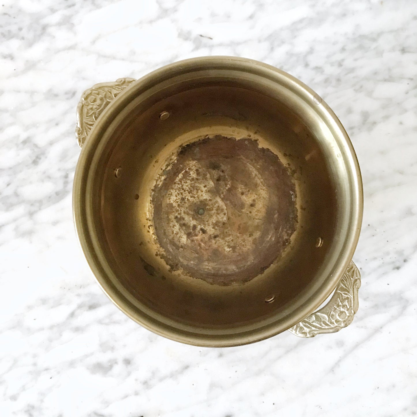 Vintage Footed Brass Planter