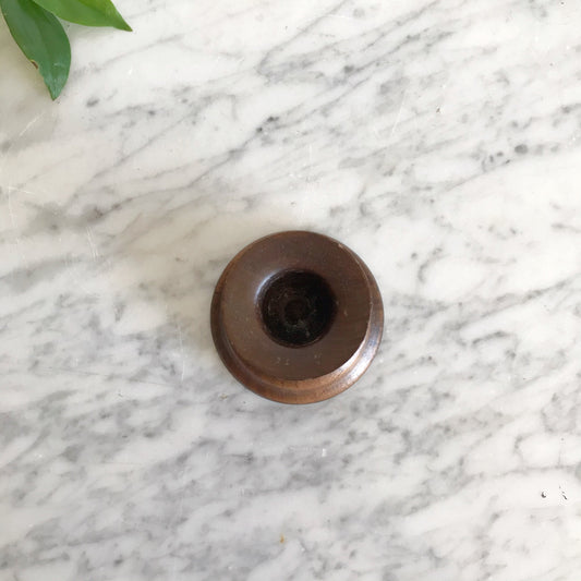 MCM Turned Wood Candlestick Holder