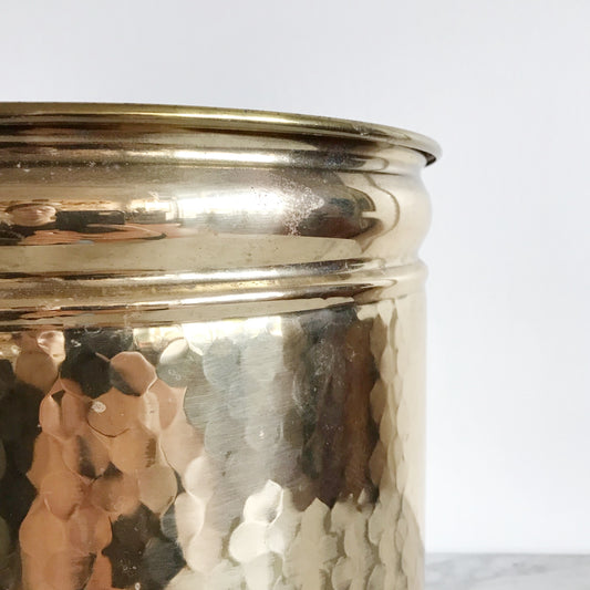 XL Vintage Hammered Brass Planter