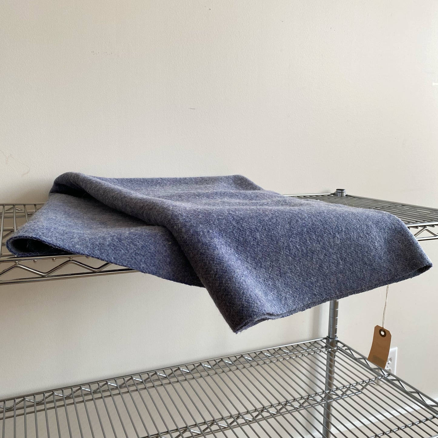 Vintage Blue Wool Lap Blanket (58" x 64")