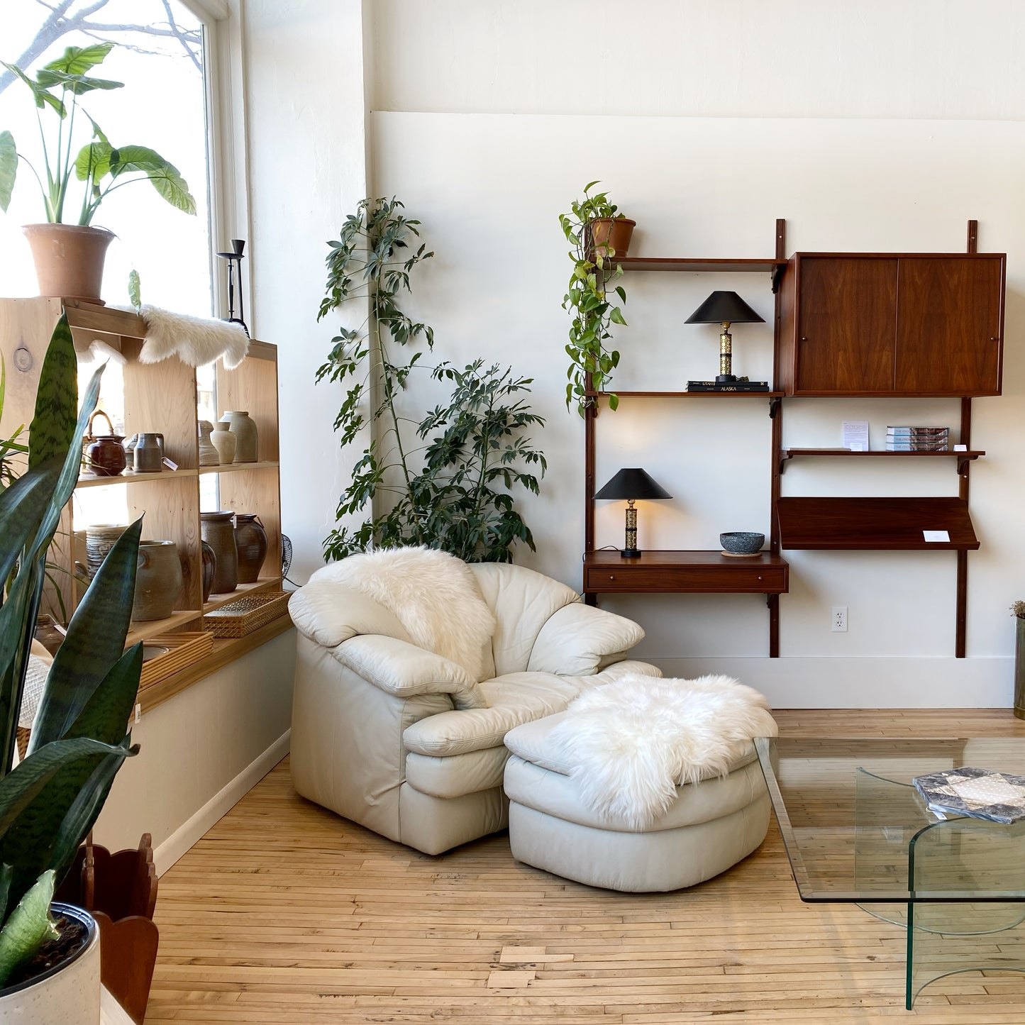 Vintage Slouchy Leather Sofa, 7'