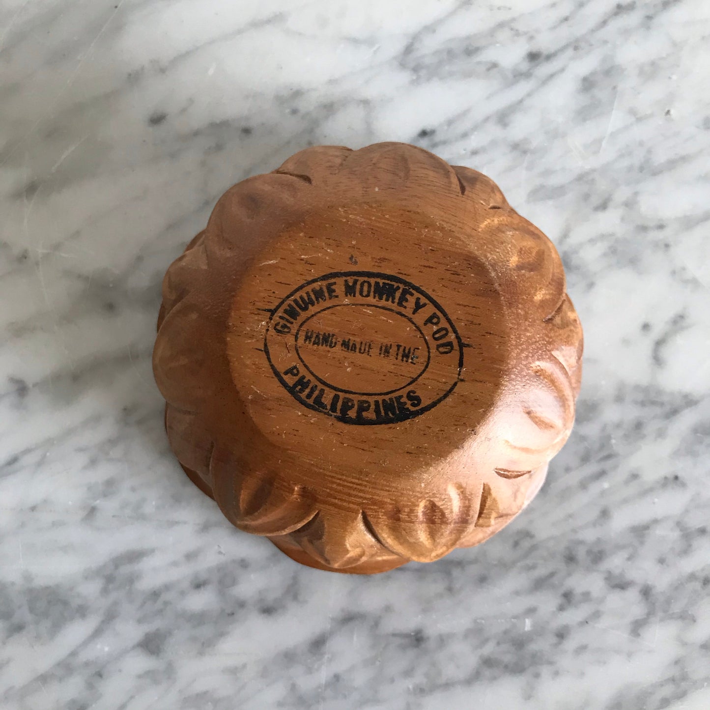 Vintage Carved Wood Bowl