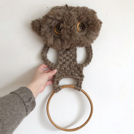 Vintage Hand-Woven Owl Towel Ring