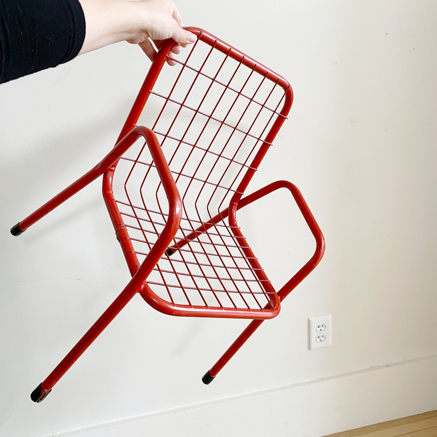 Child’s Vintage Red Metal Chair
