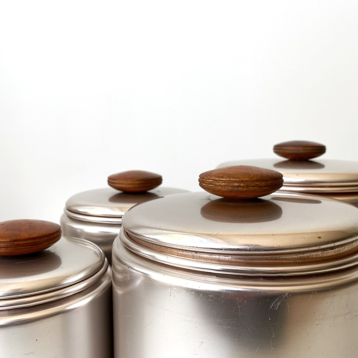 Set of Vintage 1950's Aluminum Kitchen Canister Set