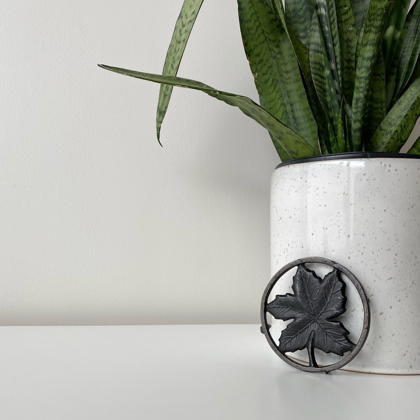 Vintage Cast Metal Leaf Trivet