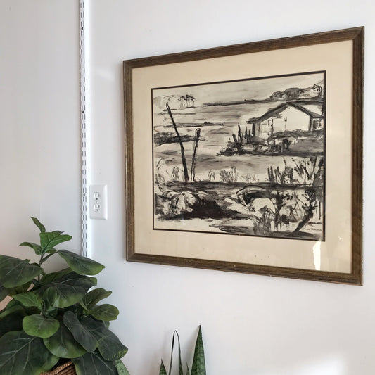 Large-Scale Framed Original Pastel on Paper (28 x 26)