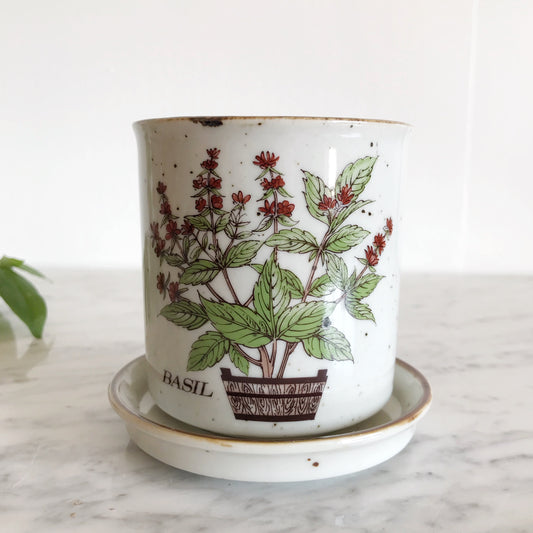 Vintage Ceramic “Basil” Planter, Japan