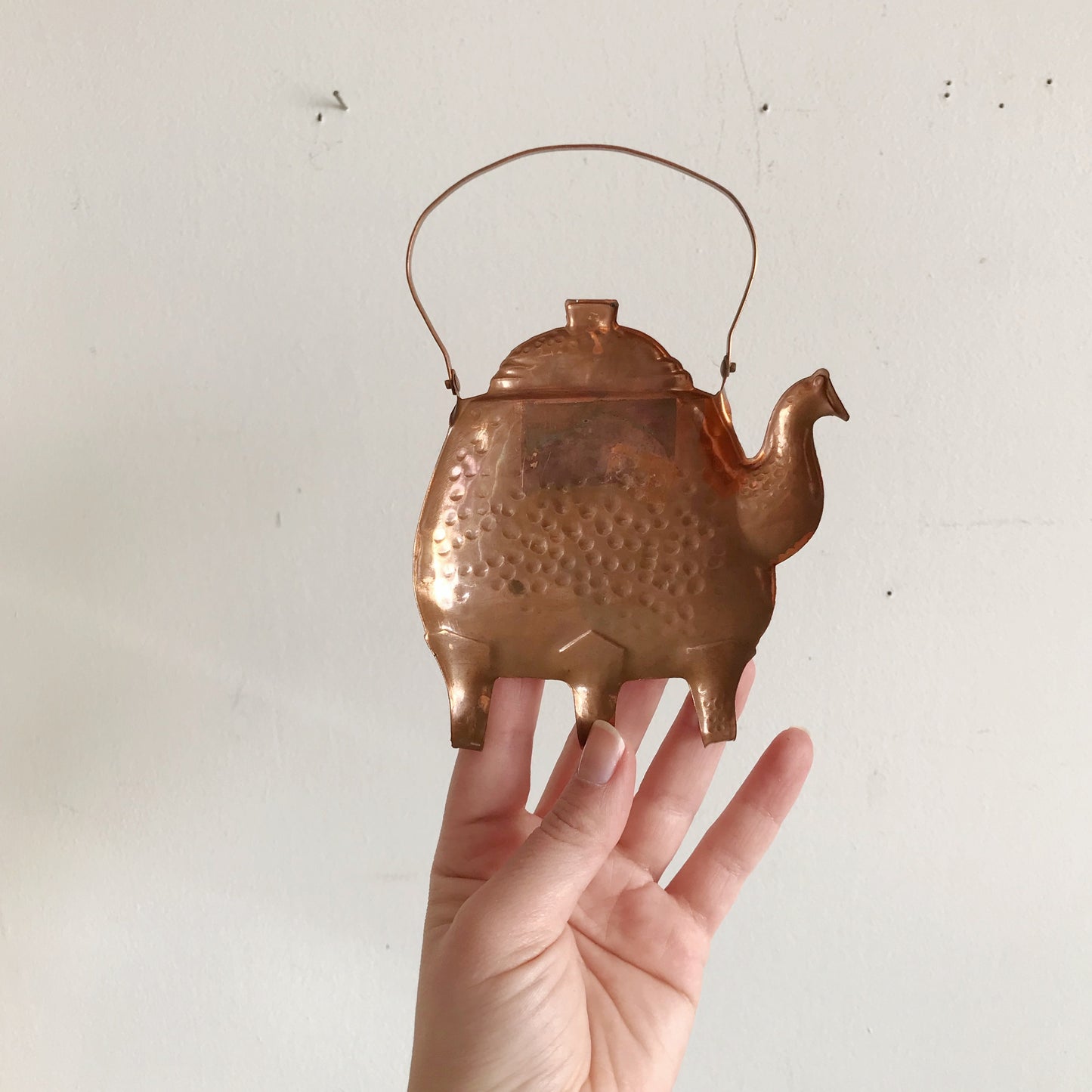 Vintage Copper Teapot Hook, Finland