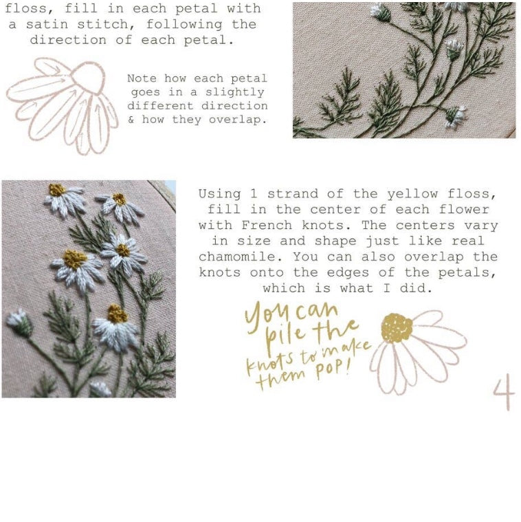 Roman Camomile : Mini Embroidery Kit