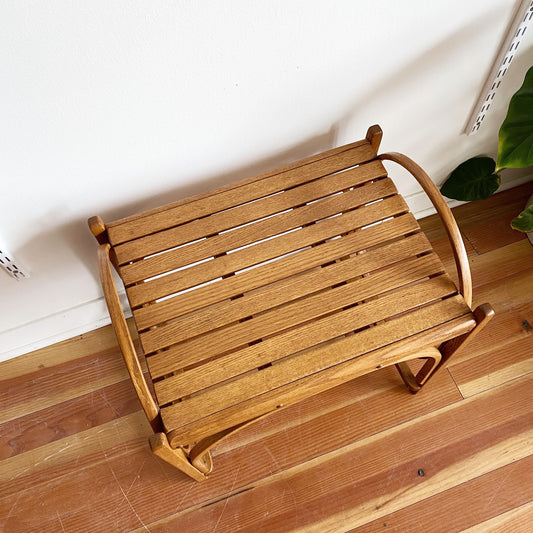 Vintage Bentwood + Slat Bench / Side Table