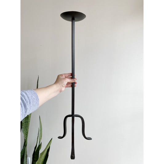 27" Vintage Large Iron Pillar Candle Stand