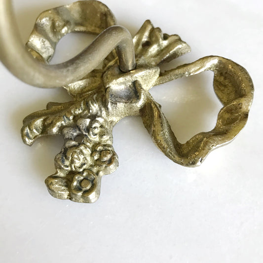 Vintage Brass Bow Wall Hook