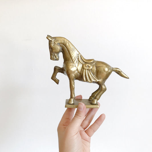 Vintage Brass Horse Sculpture