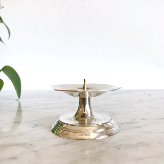 Vintage Silver Pillar Holder, India