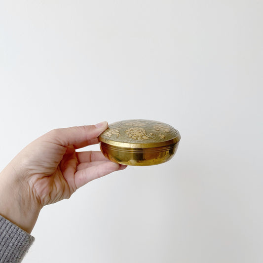 Vintage Enamelled Brass Container