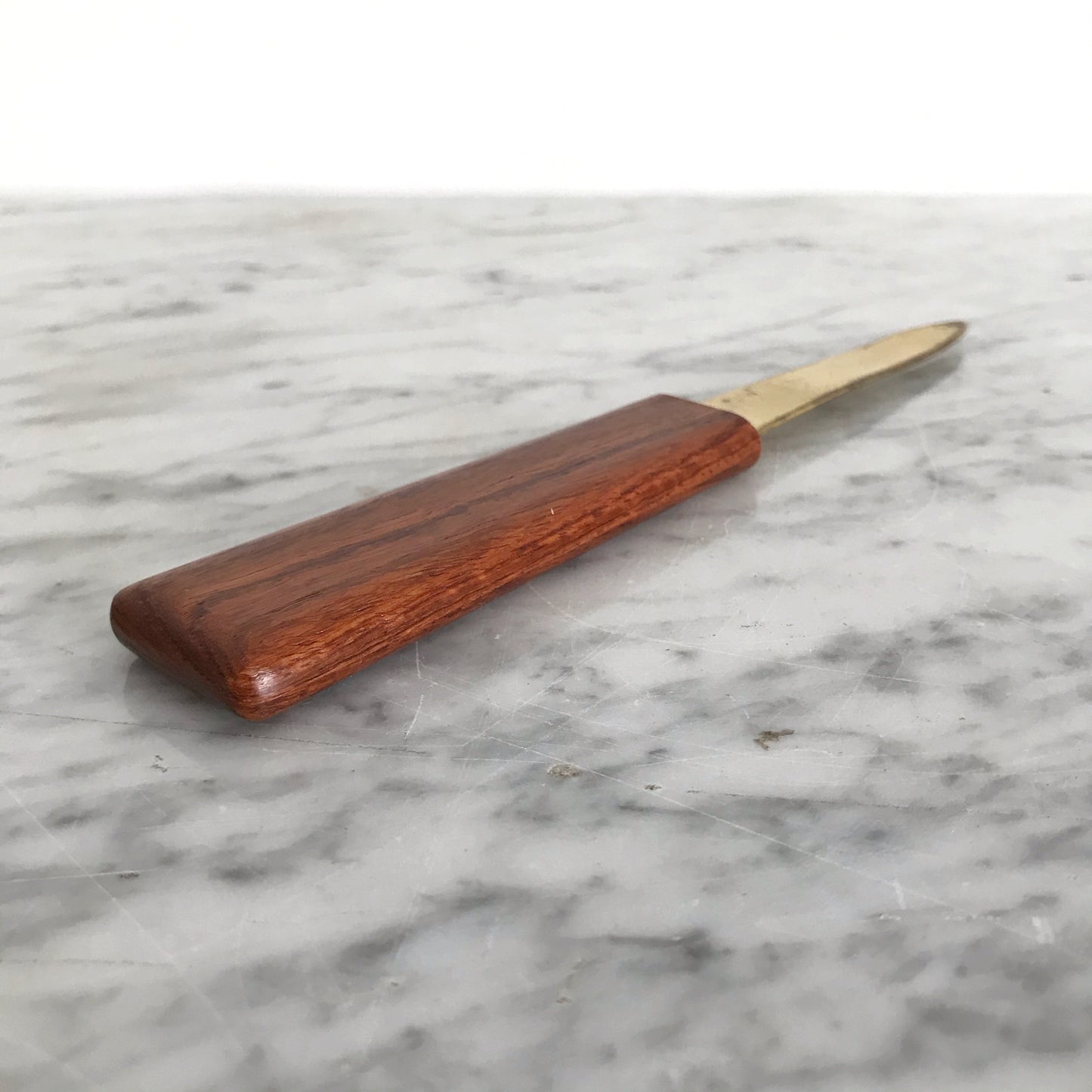 Vintage Teak + Gold Letter Opener
