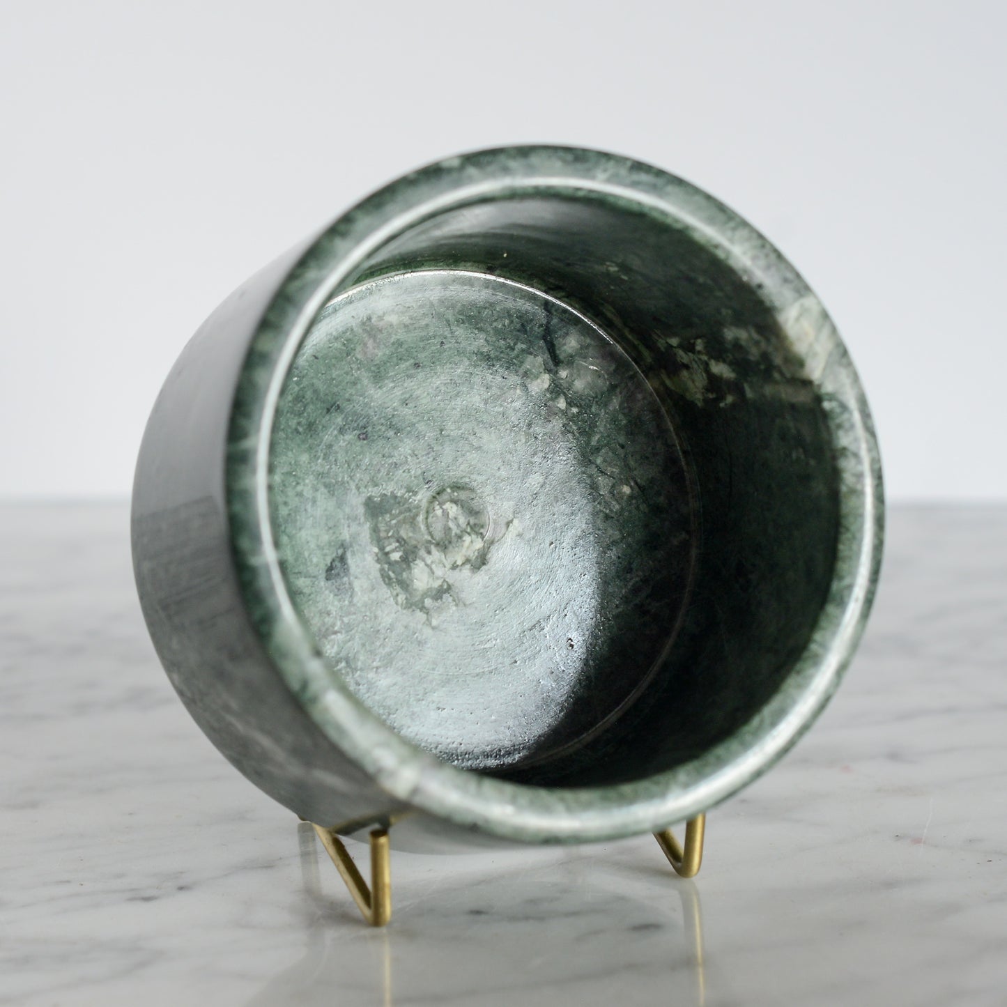 Vintage Green Marble Bottle Holder / Catchall
