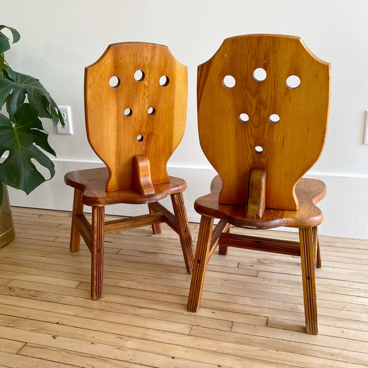 Pair of Vintage Handcrafted Children’s Chairs