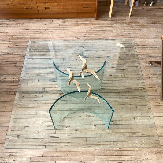 Vintage Post-Modern Glass Coffee Table